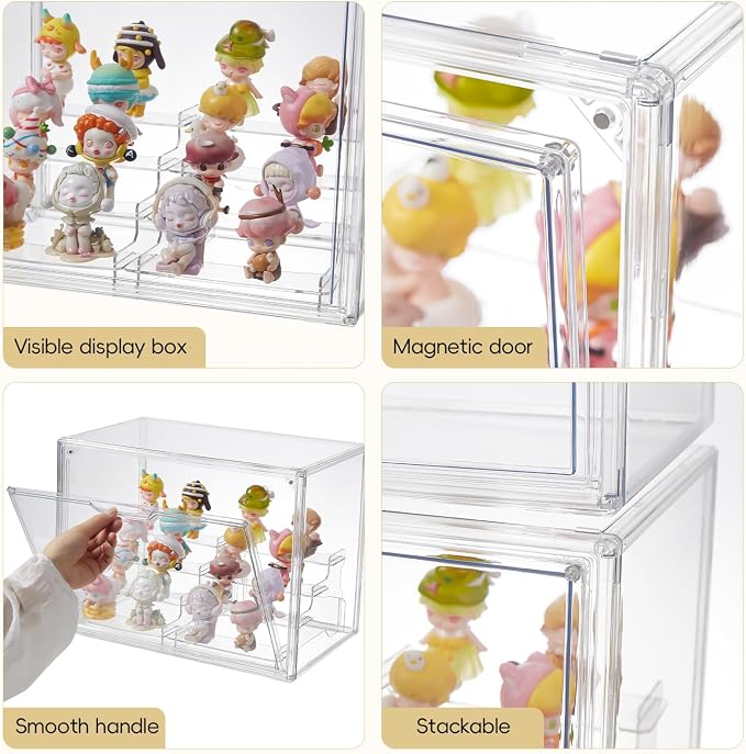 4 Tiers Clear Acrylic Display Case, Plastic Storage Bins - Image 4