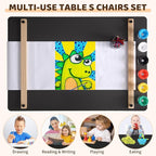 GarveeHome 4-in-1 Kids Art Table and Chair Set | Wood Toddler Activity Desk - Image 5