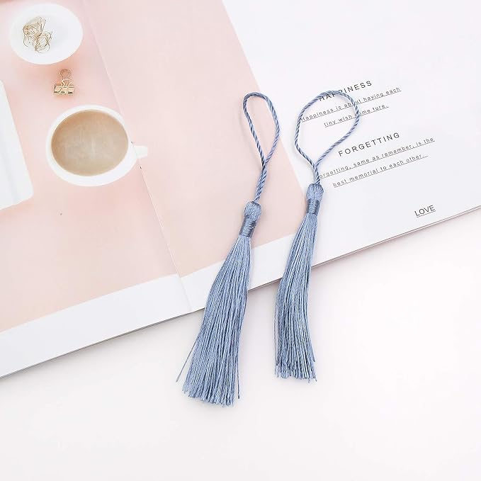 VAPKER 100 Pieces Steelblue Color Tassels 13cm/5-Inch Silky Handmade Soft - Image 4