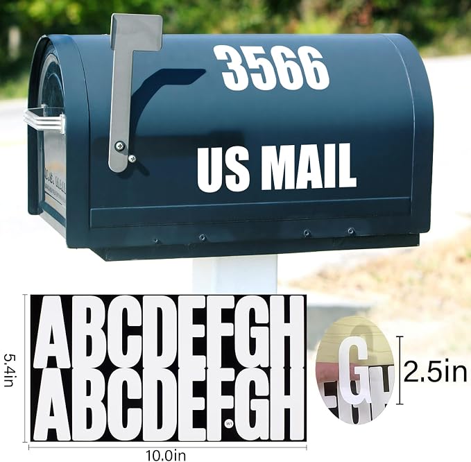 400 Pcs 24 Sheets Letter Stickers, Self Adhesive Waterproof 2.5 Inch Mailbox - Image 2
