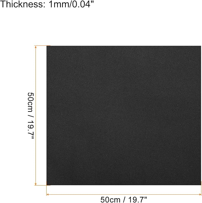 MECCANIXITY EVA Foam Sheets Black 19.7 Inch x 19.7 Inch 1mm Thick Crafts Foam - Image 2