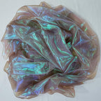 Coffee Brown Iridescent Organza Fabric - Image 7