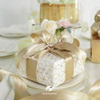 HUIHUANG Champagne Satin Wired Ribbon 1-1/2 inch Champagne Gold Wire Edge Ribbon - Image 3