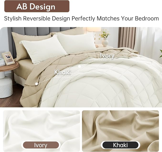 MUXHOMO 5 Pieces Twin XL Comforter Set, Reversible Bed in a Bag Twin XL Size - Image 3