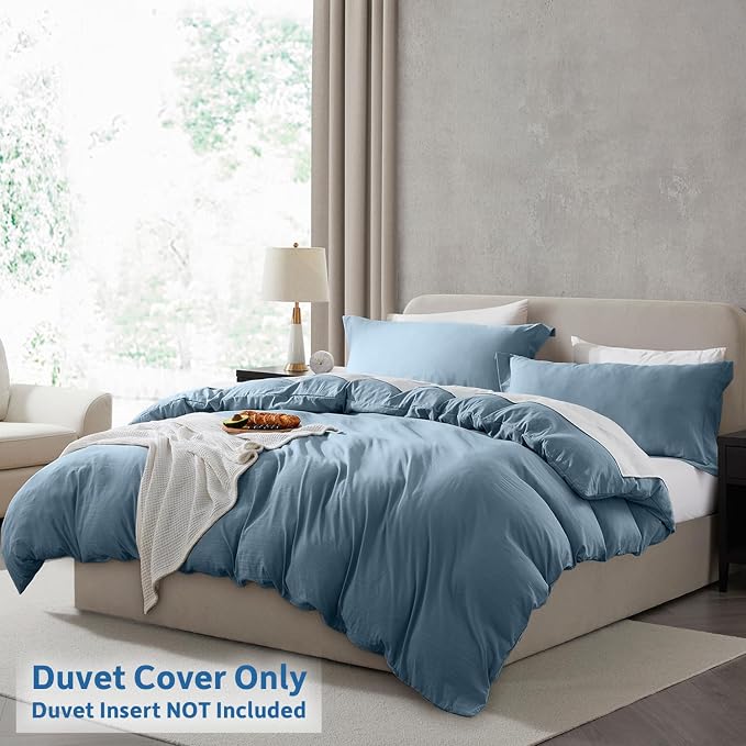 Nestl Stone Blue Duvet Cover King Size - Image 2