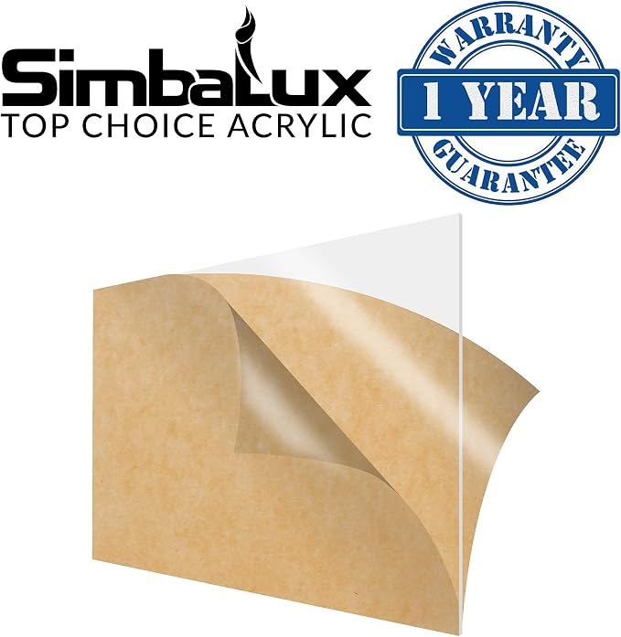 SimbaLux Acrylic Sheet Clear Cast Plexiglass 5”x7” 0.08” Thick 2mm, 5 Pack | - Image 6
