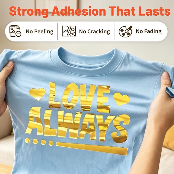 TECKWRAP Heat Transfer Vinyl for T-Shirts, Metallic Gold | Easy Weed HTV Vinyl - Image 5
