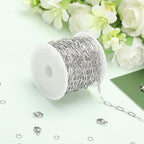 SMYHTGLIF 16.4 Feet Paper Clip Cable Chain Bulk Silver Stainless Steel Jewelry - Image 3
