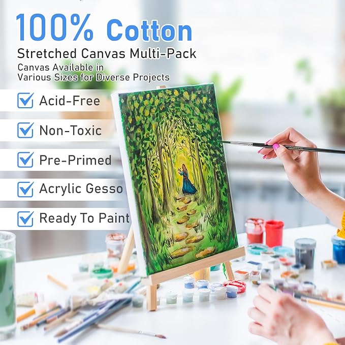 Gotideal Canvas for Painting, Blank Painting Canvases for Acrylic, Art Supplies - Image 4