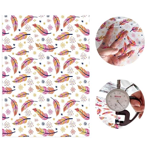 ONEART | 10 Pieces Bohemian Printed Clear PVC Vinyl Sheets, A4 Size See Through - Image 3