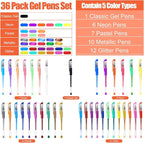 TANMIT 36 Colors Gel Pens Set for Adult Coloring Books - Image 3
