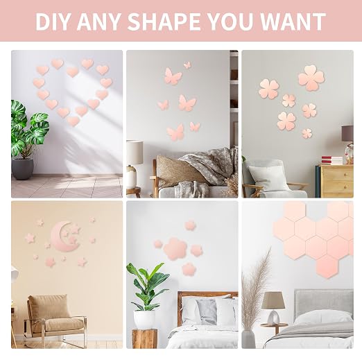 5 Pack Rose Gold Mirrored Acrylic Sheets, 12x12 Inch, 1/8 in Thick | Plastic - Image 5