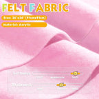 Soft Pink 36" X 36" Felt Fabric Sheet - Image 2