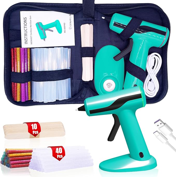 MONVICT Smart Power-Off Cordless Hot Glue Gun, Mini Glue Gun Kit by MONVICT