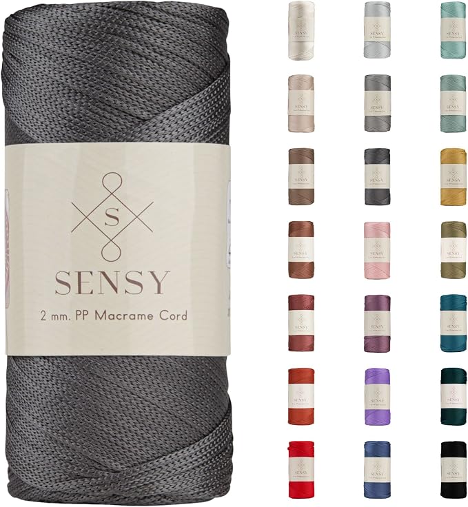 Sensy Premium 2mm 251 Yards Polyester Rope 100% Polypropylene Cord Macrame Cord by SSENSY