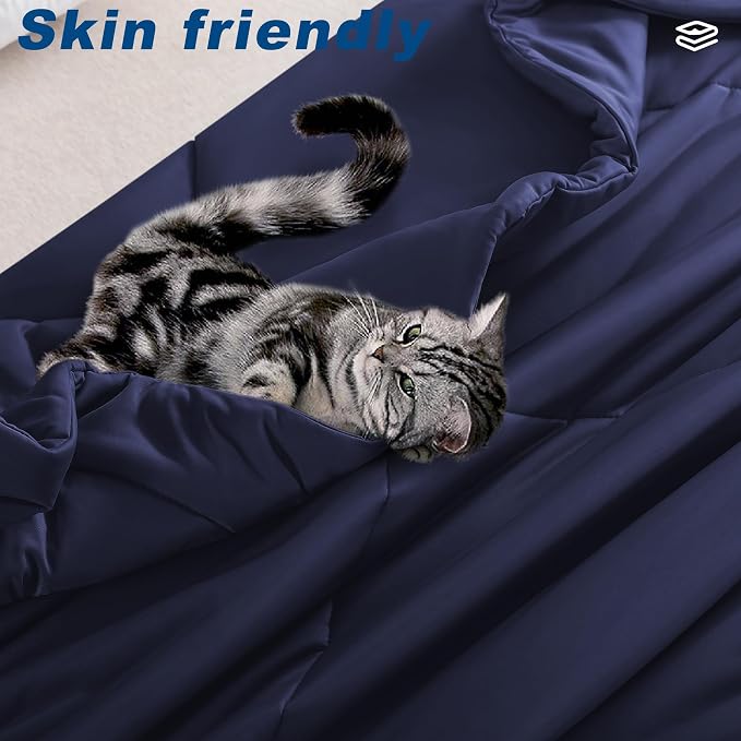 Cooling Comforter Queen Size, Double-Sided Cold Tech Fabric Quilted Bed - Image 5