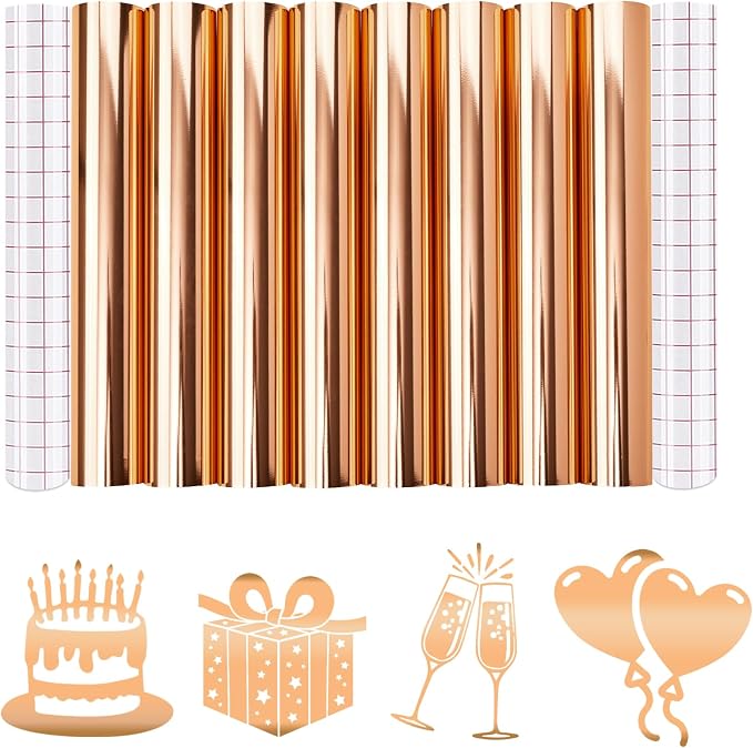 Tintnut Holographic Permanent Vinyl 8 Pcs 12x12in Orange Adhesive Vinyl | Solid by Tintnut