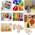 50 Pack Unfinished Wooden Peg Dolls & Figures - Image 2