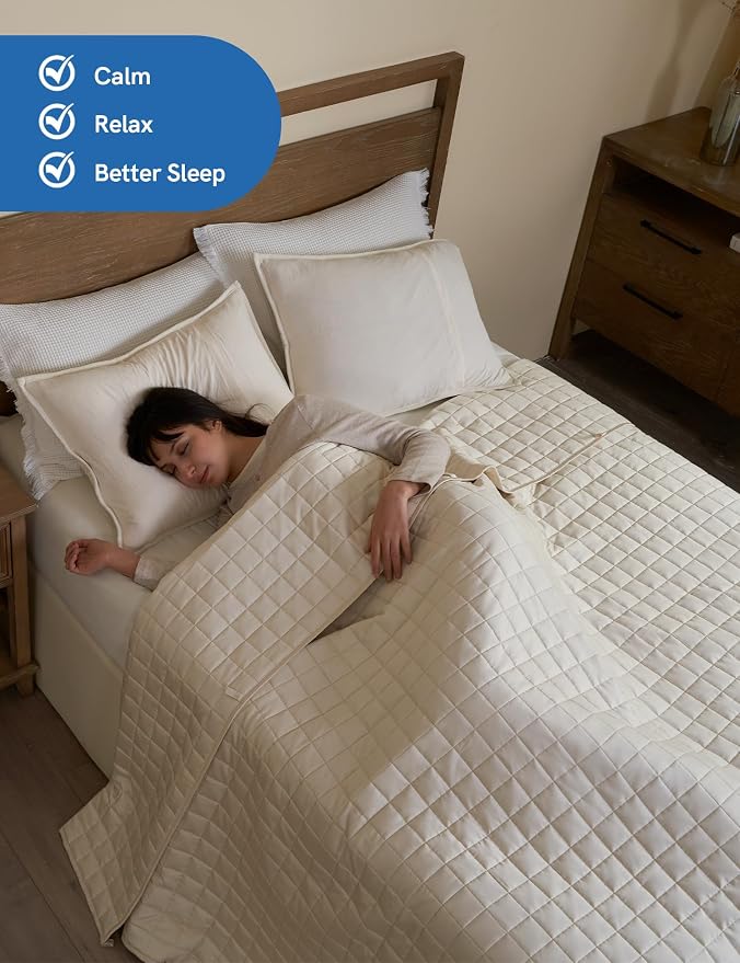 YnM Cooling Weighted Blanket for Adults, 17lbs Heavy Bed Throw for One Person - Image 3