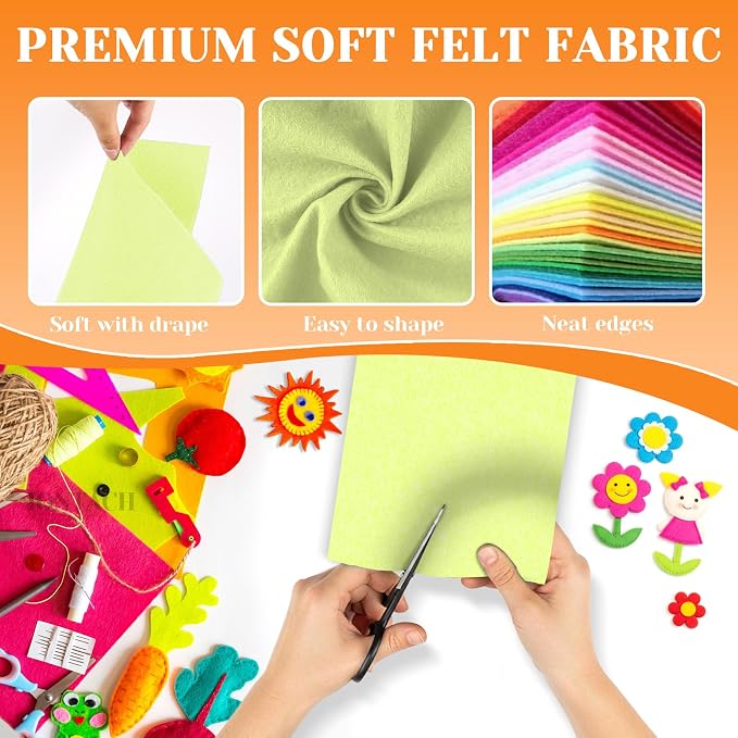 IONTACH 9" X 12" Felt Fabric Sheets 1.6mm Thick | Soft Felt - Image 4