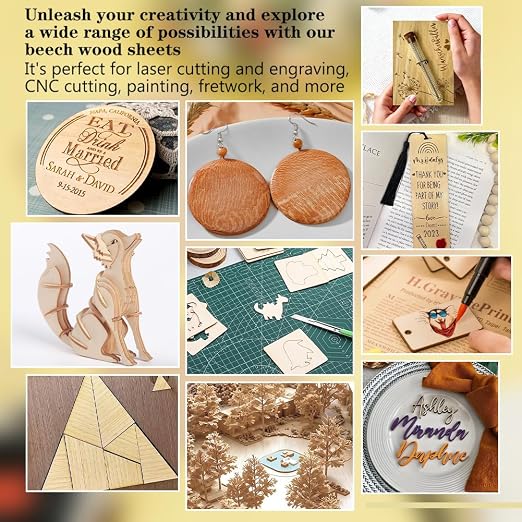 OLYCRAFT 6Pcs 4x4 Inch Balsa Wood Sheets 2.5mm Thickness Unfinished Beech Wood - Image 5