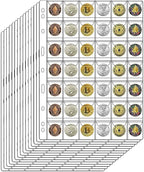 42-Pocket Coin Pages for Collectors, Standard 9-Hole Coin Collection Pages fit by Suremita