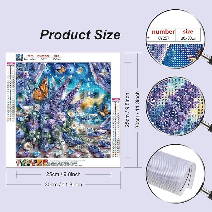 Stalente Diamond Painting Kits for Adults Lavender Flower, 5D DIY Diamond Art - Image 2