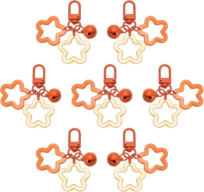 PATIKIL Star Keychain, Candy Color Acrylic Pentagram Keychain Stars Charms Bell by PATIKIL