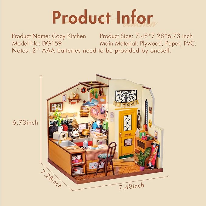 Rolife DIY Miniature Cozy Kitchen House Kit - Image 8
