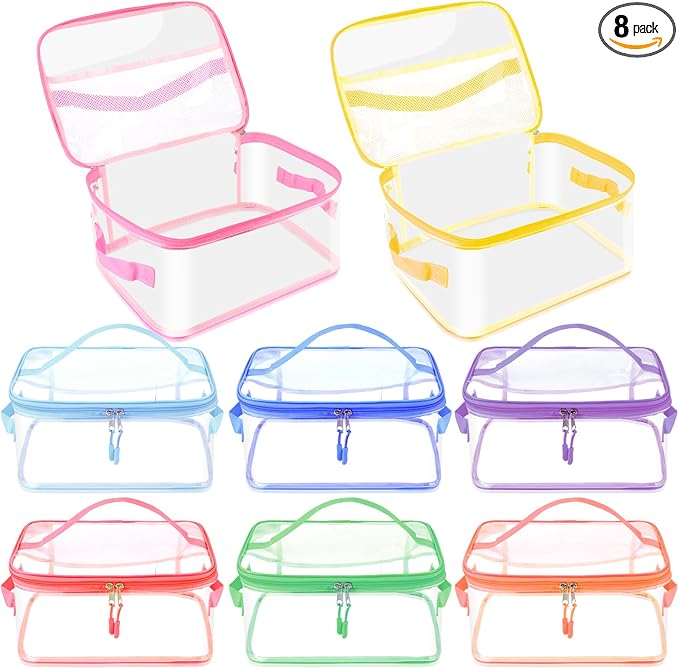 8 Packs Toy Storage Bags, Reusable Clear PVC Board Game Storage, Toy Storage by YOPCDJ