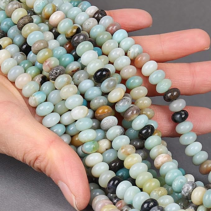 ICAI Beads 5x8mm Natural Beads Rondelle Spacer Loose Beads - Image 3