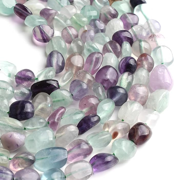 HAAMIIQII Natural Fluorite Crystal Pebble Stone 5-8mm Small Irregular Freeform - Image 2