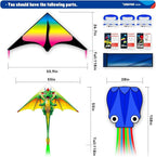 SGftre 3 Piece Set Butterfly Delta Octopus Kites - Image 4