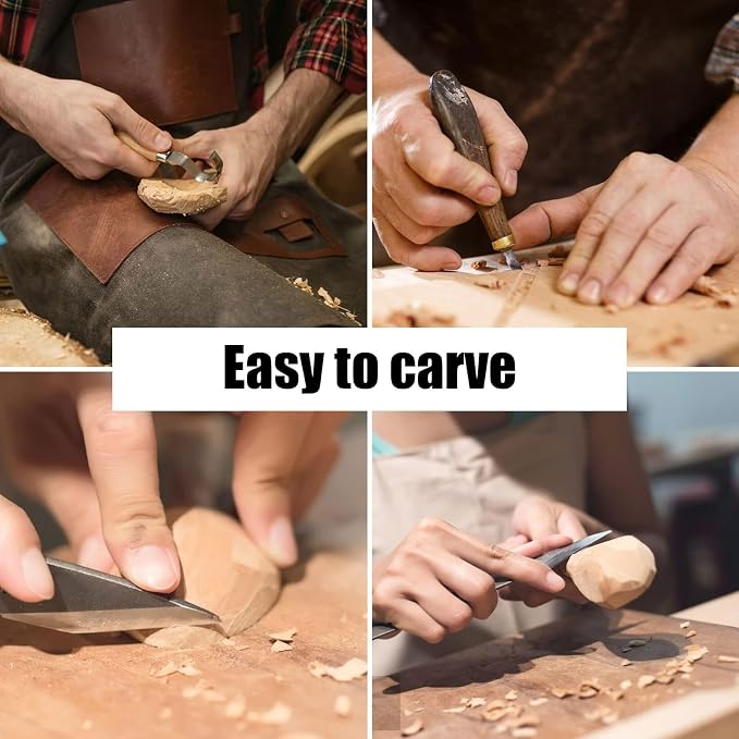 SHUESS 4 PCS Basswood Carving Blocks 4 X 4 X 2 inch Basswood - Image 6