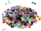 520pcs/100g Diamond Mosaic Tiles, High Transparency Stained Glass Mosaic Tiles by HJRTIUOH