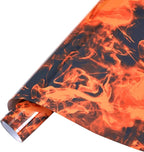 Tintnut Orange Black Flame Heat Transfer Vinyl Roll, stretch washable, heat by Tintnut