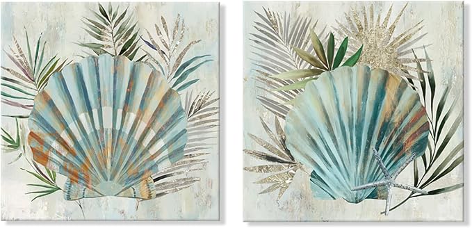 JAPO ART Turquoise Shell Pictures Modern Seashell by JAPOART