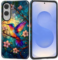 for Samsung Galaxy S25 Edge Case, Stained Glass Hummingbird Pattern Glossy 2 in by Teonvpu