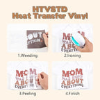 HTVSTD Deep Orange Boho HTV Heat Transfer Vinyl 8pcs 12×10in Iron on Vinyl | - Image 3