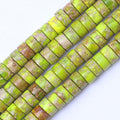 Natural Stone Heishi Beads for Necklace Making, 4 mm x 6 mm Small Flat Round by YUGDRUZY