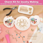 selizo 198Pcs Charms Lip Gloss Keychain Making Kit, DIY Craft Supplies - Image 5
