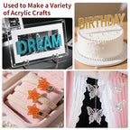 2 PCS 8 x 8 inch Glitter Colored Plexiglass Acrylic Sheets - Image 6