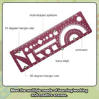 HARFINGTON Multifunctional Geometric Rulers 15cm Metric and SAE Aluminum - Image 4