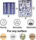 Stencils for Crafts Reusable Texture Art Stencils Geometric Stencil for - Image 2