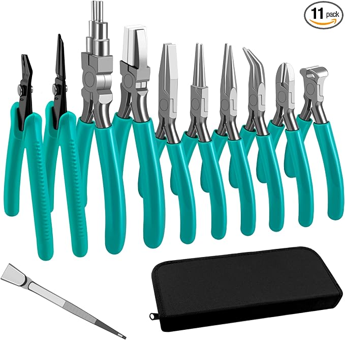 C&T 11-Piece Jewelry Plier Sets, Jewelry Making Tools Kit, Micro Jewelry Pliers by CT