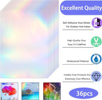 Clabby 36 Sheets Holographic Sticker Paper A4 Vinyl Holographic Laminate Sheets - Image 3