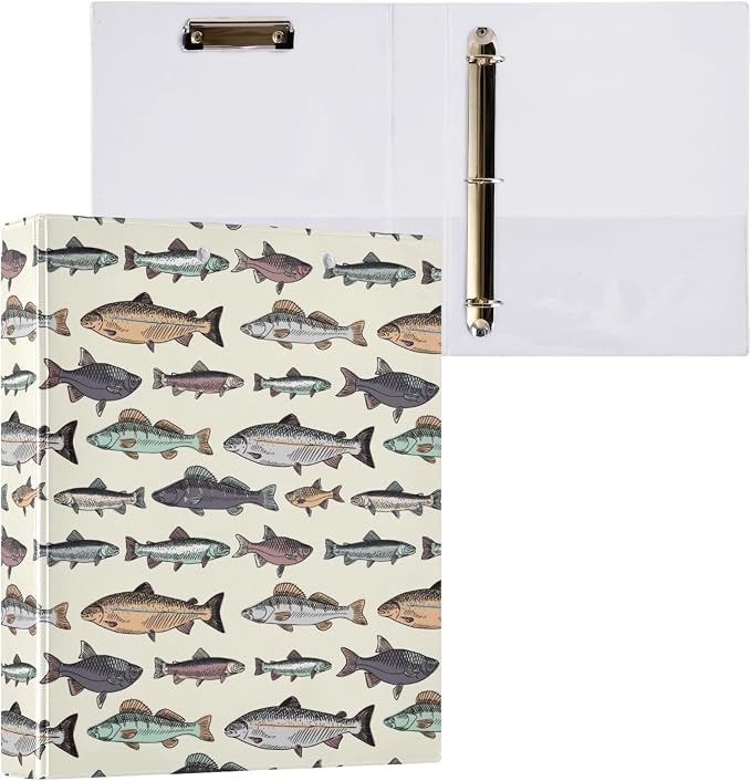Sea Fish Round Ring Binders Ocean Creatures 3 Ring Clipboard Binder - Image 8