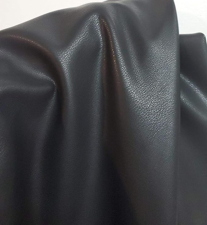 NAT Leathers™ | Black Garment Weight Thin Faux Leather Synthetic Pleather 0.7 - Image 2