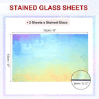 PATIKIL 4 x 6 Inch Transparent Stained Glass Sheets, 2 Sheets Mosaic Glass - Image 2