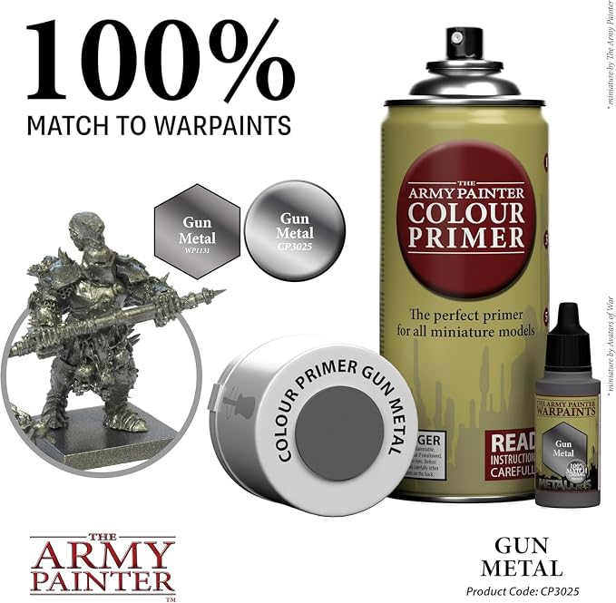 The Army Painter Colour Primer Gun Metal, 400 mL Acrylic Spray Primer, Spray - Image 2